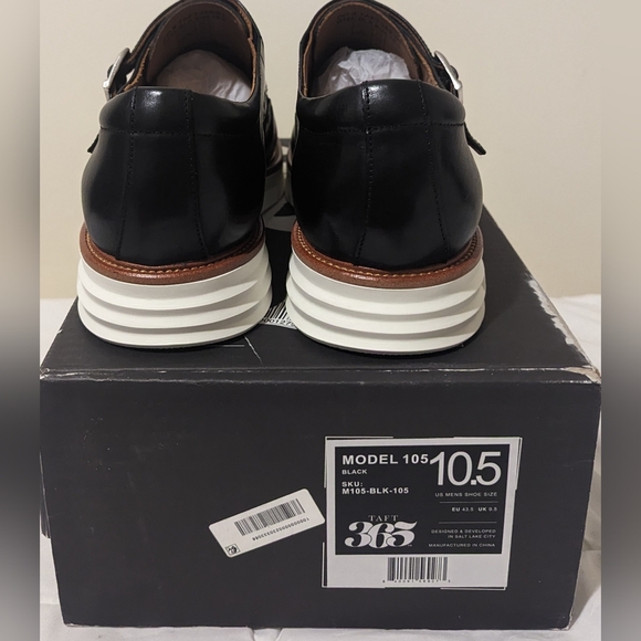 TAFT 365 M 105 Monk Strap Slip on Leather Shoes Black Size 10.5 NEW NWB - Picture 4 of 7